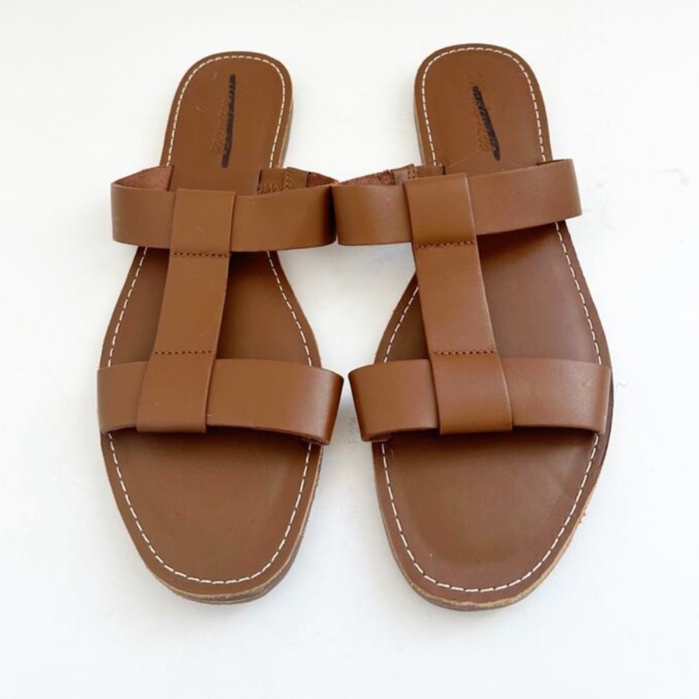 Madewell the Boardwalk T Strap Slide Sandal in English Saddle Size 10.5 NWOB - Picture 6 of 7